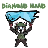 🤟 Diamond Hand Diamantenhände, Aktienmarkt, Investment, Cartoon, Süß, Tier telegram sticker