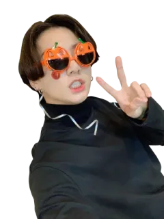 ✌ osoba, okulary przeciwsłoneczne, halloween, święto, kostium, impreza telegram sticker