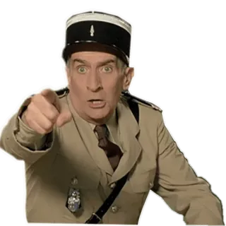 👉 pointing, man, uniform, officer, gendarme, movie, actor telegram sticker