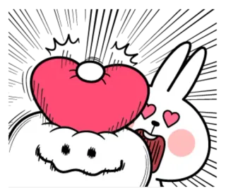 😍 coniglio, amore, cuore, carino, kawaii whatsapp sticker