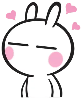 💕 conejo, amor, corazones, lindo, animal whatsapp sticker