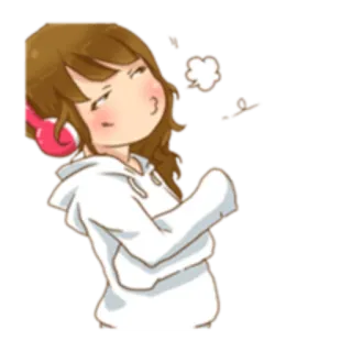 😺 Fille animé, Personnage de dessin animé, Casque audio, Mignon, Illustration telegram sticker