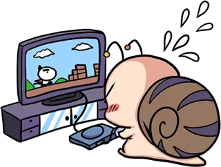🐌 siput, gaming, video game, kartun whatsapp sticker