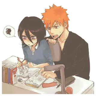 😣 Ichigo Kurosaki Bleach Anime, Manga, Fan art, Ichigo Kurosaki, Bleach, Rukia Kuchiki whatsapp sticker