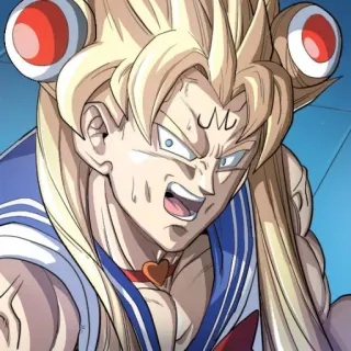 🌕 Goku Anime, Dragon Ball, Sailor Moon, Crossover, Fusion, Fanart telegram sticker