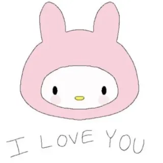 🧺 My Melody I LOVE YOU Kreskówka, Słodki, Królik, Kawaii, Sanrio telegram sticker