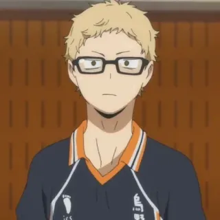 ✨ Kei Tsukishima Haikyuu!! anime, haikyuu, tsukishima, kei tsukishima, volleyball telegram sticker