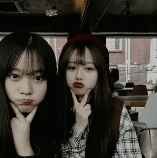 ☘ girls, friendship, portrait, cute, asian telegram sticker