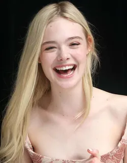 😂 Elle Fanning Elle Fanning, Schauspielerin, blond, Porträt, Promi, Frau, Lächeln whatsapp sticker