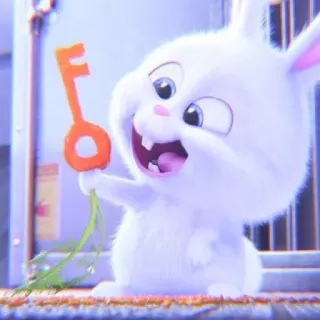 🐰 Snowball The Secret Life of Pets bunny, rabbit, carrot, cute, cartoon, animal, pet, the secret life of pets whatsapp sticker