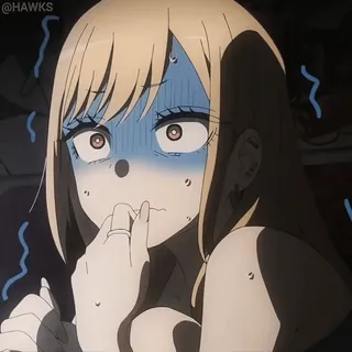 😰 Anime, Besorgt, Blonde Haare, Verängstigt, Nervös, Verlegen telegram sticker