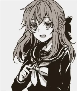 😅 Anime, Manga, Mädchen, Schuluniform, Schleife telegram sticker