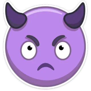 👿 悪魔, 悪霊, 絵文字, 怒り, 紫, 角 telegram sticker
