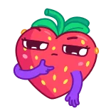 🤔 Erdbeere, Frucht, Cartoon, Süß, Essen whatsapp sticker