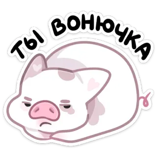 😡 ТЫ ВОНЮЧКА 돼지, 만화, 동물, 귀여운, 웃긴, 스티커 whatsapp sticker