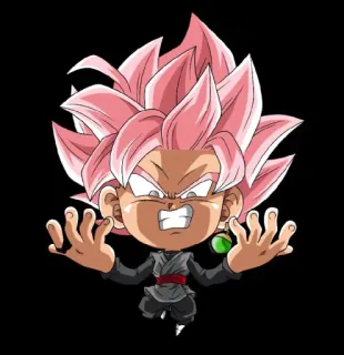 😡 Goku Black Dragon Ball Goku Black, Dragon Ball, Anime, Manga, Super Saiyan, rambut merah muda, Kartun, Bertarung whatsapp sticker