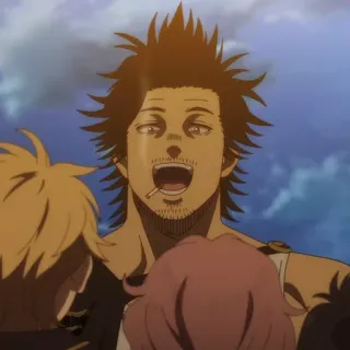 ☘️ Yami Sukehiro Black Clover Anime, Zigarette, Manga, Yami Sukehiro, Black Clover, Charakter, Rauchen whatsapp sticker