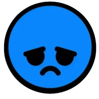 😔 грустный, синий, эмодзи, лицо whatsapp sticker
