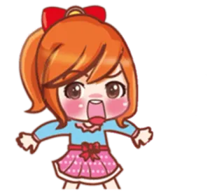 😳 Chibi, Anime, Hoạt hình, Dễ thương, Cô gái, Kawaii, Nhãn dán telegram sticker