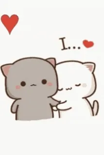 ❤️ I... แมว, รัก, น่ารัก, หัวใจ, ความรัก, สัตว์, การ์ตูน whatsapp sticker