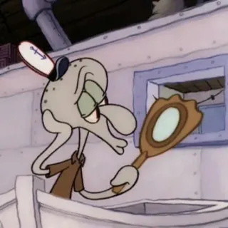 🧽 Squidward Spongebob Squarepants Thaddäus, Spongebob, Cartoon, Spiegel, Ozean whatsapp sticker
