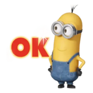 👌 Minion Despicable Me OK minion, ok, cartoon, yellow, sticker telegram sticker