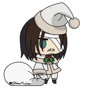 🎅 @Hmmn Mayhaps Chibi, Noël, Hiver, Fanart whatsapp sticker