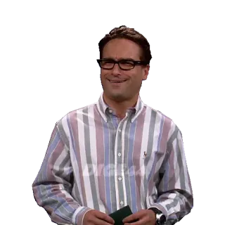 🙃 Leonard Hofstadter The Big Bang Theory the big bang theory, leonard hofstadter, personaggio, sitcom, occhiali, sorridente telegram sticker