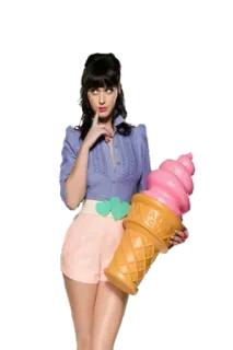 🍦 Katy Perry singer, pop star, ice cream, celebrity, woman, portrait telegram sticker