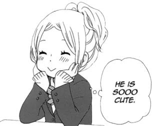 😍 HE IS SOOO CUTE. anime, manga, cute, school girl, love, crush whatsapp sticker