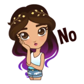 👎 No woman, cartoon, no, purple telegram sticker