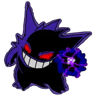 👿 Gengar Pokemon pokemon, gengar, spook pokemon, paars, griezelig, videogame, fan art telegram sticker