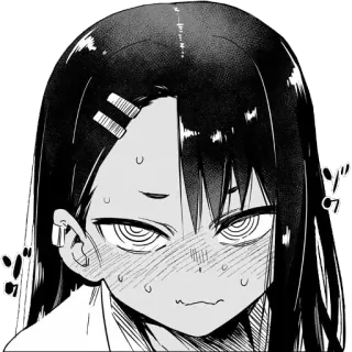 😖 Nagatoro Don't Toy with Me, Miss Nagatoro Anime, Manga, Chica, Nagatoro, Expresión, Pelo negro telegram sticker