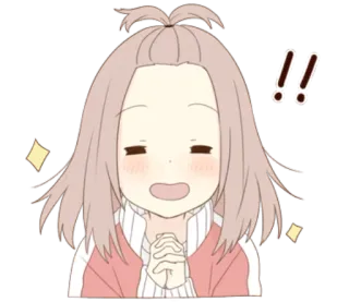 😊 Anime, Ragazza, Carina, Scintille, Eccitata, Felice telegram sticker