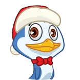 💪 펭귄, 만화, 크리스마스, 모자, 귀여운, 동물, 겨울 telegram sticker