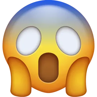 😱 emoji, face, shocked, surprised, expression, yellow telegram sticker
