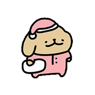 😊 kawaii, cute, dog, sleepwear, animal, cartoon telegram sticker