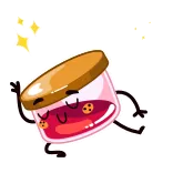 🕺 pote, comida, rosa, fofo, sobremesa, ilustração telegram sticker