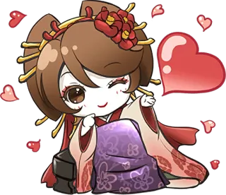 😉 anime, cartoon, kawaii, heart, cute, chibi telegram sticker