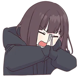 🙏 anime girl, begging, pleading, anime, girl, cartoon telegram sticker