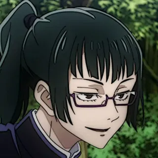 🎧 Maki Zenin Jujutsu Kaisen Anime, Mujer, Gafas, Maki Zenin, Jujutsu Kaisen telegram sticker