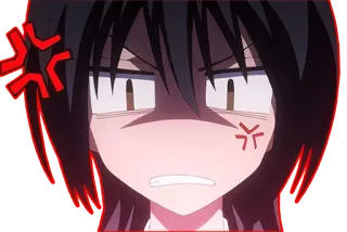 😡 Аниме, Злая, Женщина, Раздраженная, Мультфильм telegram sticker