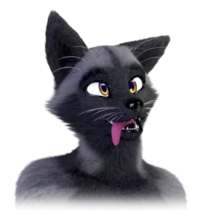 😜 Katze, Cartoon, Sticker, Tier, Säugetier, Fell telegram sticker