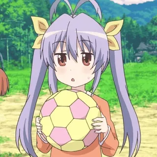 🤔 Anime, Mädchen, Ball, Kind, süß, lila Haare telegram sticker