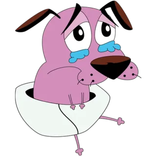 😭 Courage Courage the Cowardly Dog Dessin animé, Chien, Effrayé, Triste, Courage le chien froussard telegram sticker
