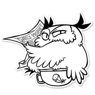 💩 DAILY PROPHET 올빼미, 신문, 해리 포터, 예언자 일보, 컵, 차, 커피 telegram sticker