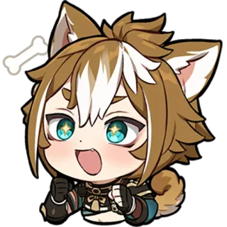 🦴 Gorou Genshin Impact gorou, genshin impact, anime, cachorro, videogame, adesivo telegram sticker