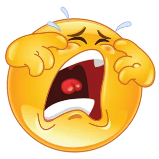 😩 emoji, crying, sad, tears, emoticon telegram sticker