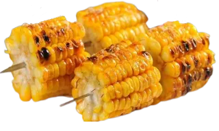 😃 Kukurydza, Grillowane, Jedzenie, Warzywo, Kolba, Szaszłyk, Żółty telegram sticker