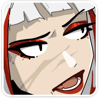 😐 Anime, Femme, Dessin animé, Expression whatsapp sticker